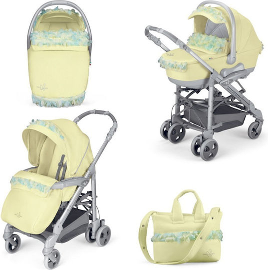 Neonato Synchro Juliet Verstellbar 3 in 1 Baby Kinderwagen Geeignet für Neugeborene Gelb 8.2kg