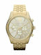 Michael Kors Lexington Ανδρικό Ρολόι 45mm Χρονογράφος Μπαταρίας με Χρυσό Μεταλλικό Μπρασελέ