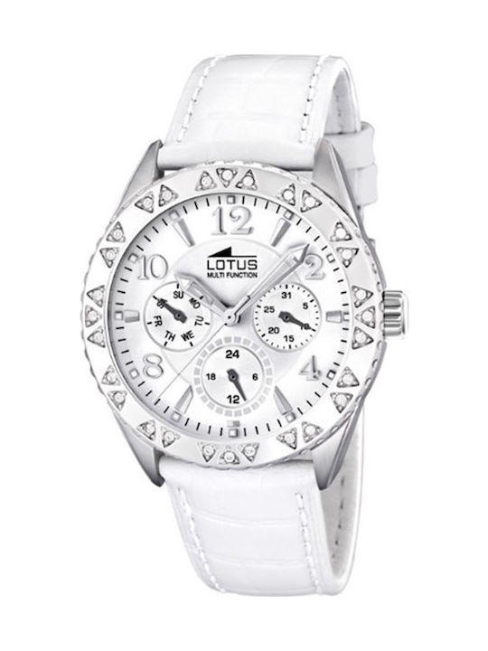 Lotus Watches Uhr mit Weiß Lederarmband