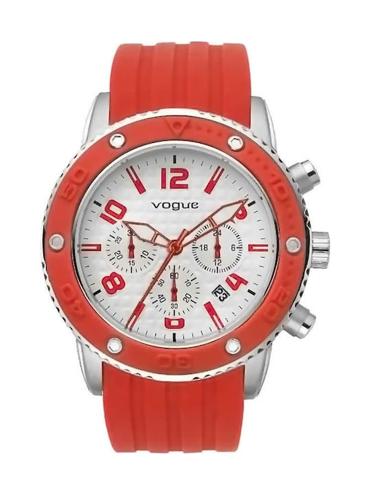 Vogue Women's Watch Chronograph with Red Rubber Strap