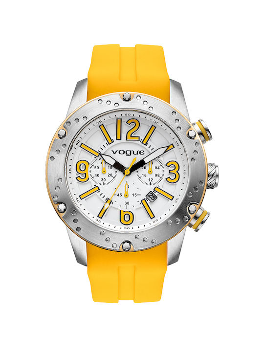 Vogue Watch Chronograph with Yellow Rubber Stra...