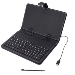 Θήκη με Πλήκτρολόγιο Flip Cover Synthetic Leather / Leather / Plastic with Keyboard English US Black (Universal 7")