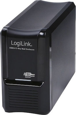 LogiLink Case for 2 Hard Drives 3.5" SATA III with Connection USB 3.0