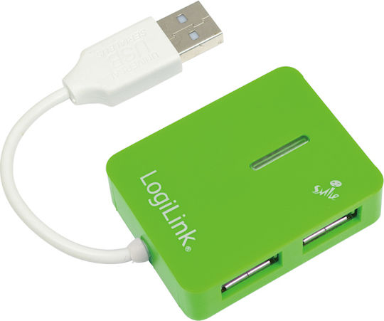 LogiLink UA0138 USB 2.0 4 Port Hub with USB-A Connection Green (UA0138)