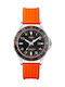 Timex Uhr Batterie mit Orange Kautschukarmband T2P031