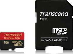 Transcend Ultimate 600x microSDHC 8GB U1 with Adapter