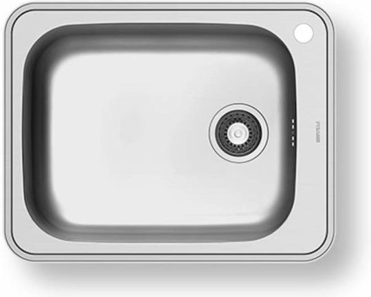 Pyramis Space Plus 1B Ένθετος Νεροχύτης Inox Σατινέ Μ61xΠ48cm Ασημί