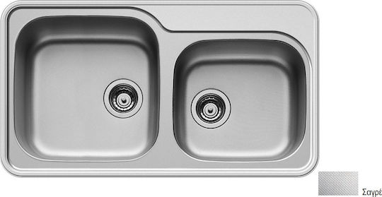Pyramis Space Mid 2B Ένθετος Αριστερός Inox Σατινέ Μ86xΠ48cm Ασημί