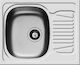 Pyramis Sparta 1B 1D 100125201 Drop-In Sink Inox Satin W62xD50cm Silver