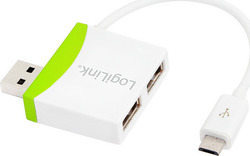 LogiLink UA0180 USB 2.0 2 Port Hub with micro USB-B Connection Green (UA0180)