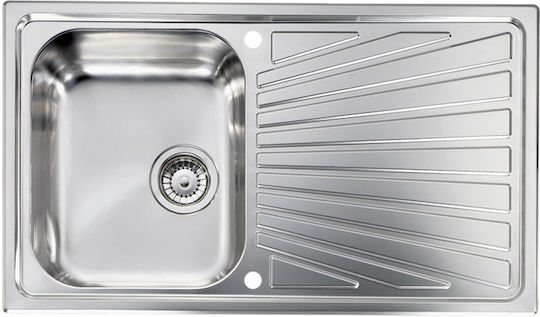 Sanitec Cometa Ένθετος Νεροχύτης Inox Σατινέ Μ86xΠ50cm Ασημί