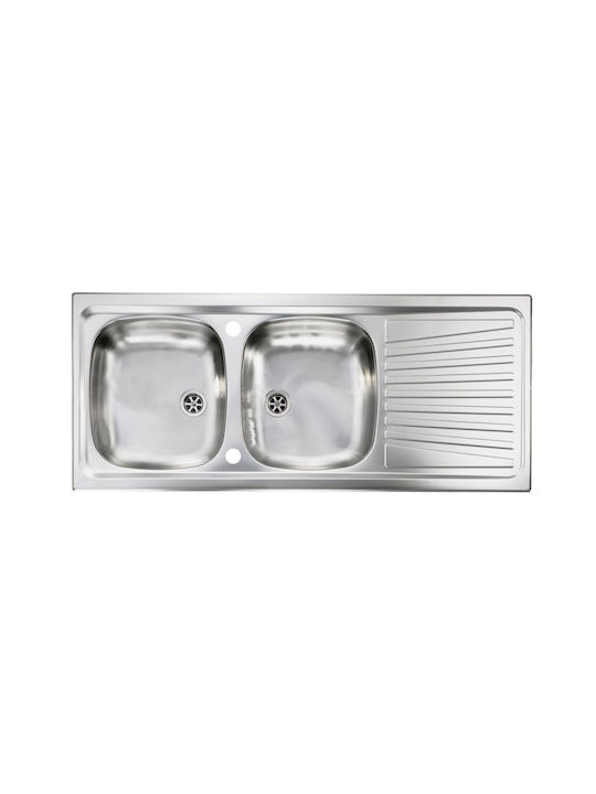 Sanitec Mondial Drop-In Sink Inox Satin W116xD50cm Silver