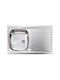 Sanitec Drop-In Spüle Inox Satiniert B79xT50cm Silber