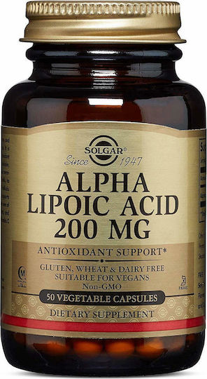 Solgar Alpha Lipoic Acid 200mg Ειδικό Συμπλήρωμα Διατροφής 50 φυτικές κάψουλες