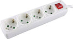 SAS 4-Outlet Power Strip 1.5m White