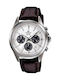 Casio Edifice Часовник Хронограф Батерия с Кафяв Кожена каишка