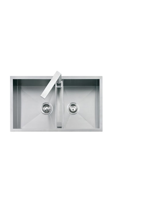 Macart Barazza Quattro N-200 Drop-In Sink Inox Satin W86xD51cm Silver