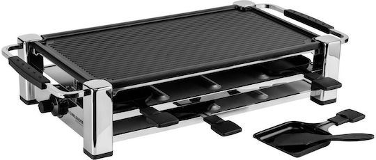 Rommelsbacher Tischplatte Elektrogrill Raclette Geriffelte Platte 1500W mit einstellbarem Thermostat