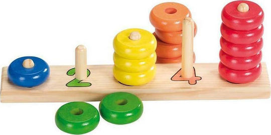 Goki Learn to Count with Rings Εκπαιδευτικό Παιχνίδι Γνώσεων από Ξύλο για 2+ Ετών