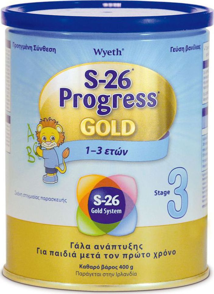 Wyeth Γάλα S-26 Progress Gold 3 (1-3 ετών) 400gr - Skroutz.gr