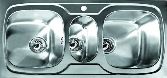 Gloria Fox Ένθετος Inox Σατινέ Μ100xΠ48cm Ασημί