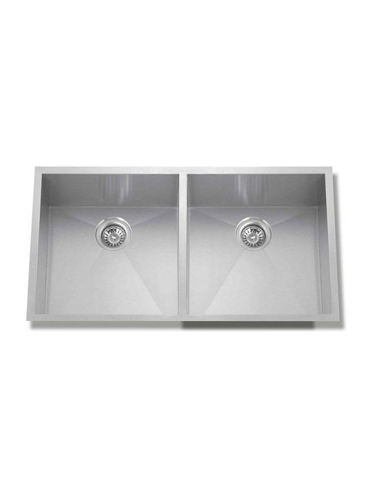Gloria Sabina Deep Kare 12-8148 Unterbau Spüle Links Inox Satiniert B81xT48cm Silber