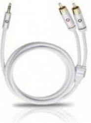 Oehlbach 3.5mm Male To RCA Male Audio Cable White 1.5m With Gold Plated Terminals D1C60001 Oehlbach 3.5mm Male To RCA Male Audio Cable White 1.5m With Gold Plated Terminals D1C60001