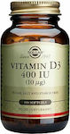 Solgar Vitamin D3 (Cholecalciferol) 400iu 100 μαλακές κάψουλες