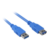 Sharkoon USB 3.0 Kabel USB-A-Stecker - USB-A-Buchse Blau 3m