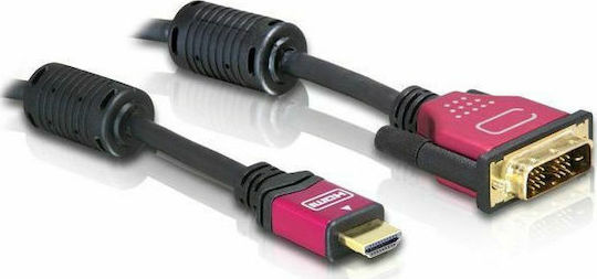 DeLock 2m DVI-D male to HDMI male Cable Black (84342)