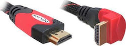 DeLock HDMI 2.0 Winkel (90°) Kabel HDMI-Stecker - HDMI-Stecker 5m Rot