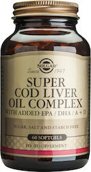 Solgar Super Cod Liver Oil Complex with Added EPA/DHA, A & D Ulei de morun 60 softgels