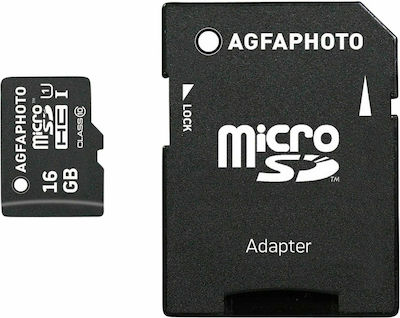 AgfaPhoto microSDHC 16GB Klasse 10 U1 UHS-I mit Adapter