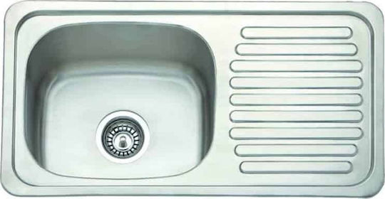 Gloria Micro-Uno 18-1124 Drop-In Sink Inox Satin W78xD43cm Silver
