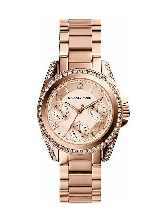 Michael Kors Blair Watch Chronograph with Pink Gold Metal Bracelet