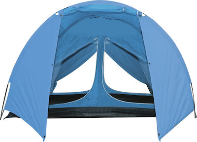 Campus Havana Sommer Campingzelt Iglu Blau mit Doppeltuch für 6 Personen 465x240x185cm