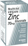 Health Aid Zinc Gluconate 70mg 90 Registerkarten