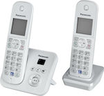 Panasonic KX-TG6822 Безжичен телефон Duo с отворено слушане сребърен