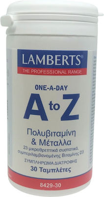 Lamberts A to Z Multivitamins Βιταμίνη για Ενέργεια 30 ταμπλέτες