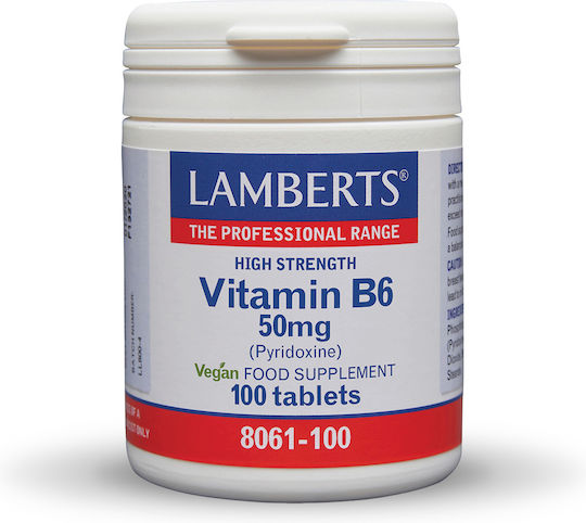 Lamberts Vitamin B6 Βιταμίνη για την Υγεία του Νευρικού Συστήματος 50mg 100 ταμπλέτες