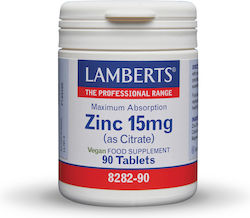 Lamberts Zinc (as Citrate) 15mg 90 ταμπλέτες Lamberts Zinc (as Citrate) 15mg 90 ταμπλέτες
