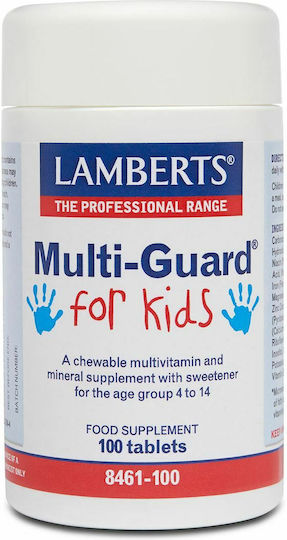 Lamberts Multi-Guard For Kids Πολυβιταμίνη για Ενέργεια, Ενίσχυση του Ανοσοποιητικού & τα Μαλλιά 100 ταμπλέτες