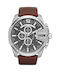 Diesel Mega Chief Watch Chronograph Battery with Brown Leather Strap