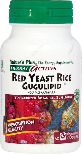 Nature's Plus Herbal Actives Red Yeast Rice Gugulipid Special Food Supplement 60 veg. caps