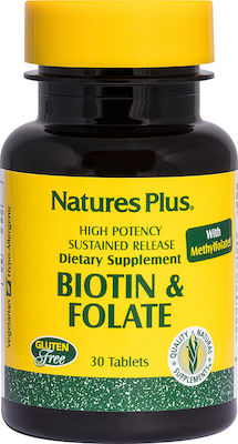 Nature's Plus Vitamin B für die Haare, die Haut & die Nägel 800mcg 30 Registerkarten