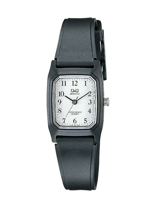 Q&Q VP49-J001Y Γυναικείο Ρολόι 22mm Μπαταρίας με Μαύρο Καουτσούκ Λουράκι