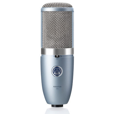 AKG Condenser XLR Microphone Perception 420 Shock Mounted/Clip On for Voice In Silver Colour