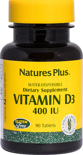 Nature's Plus Βιταμίνη D3 για Ενίσχυση του Ανοσοποιητικού & την Υγεία των Οστών 400iu 90 ταμπλέτες