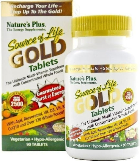 Nature's Plus Source Of Life Gold Πολυβιταμίνη για Ενέργεια & Ενίσχυση του Ανοσοποιητικού 90 ταμπλέτες