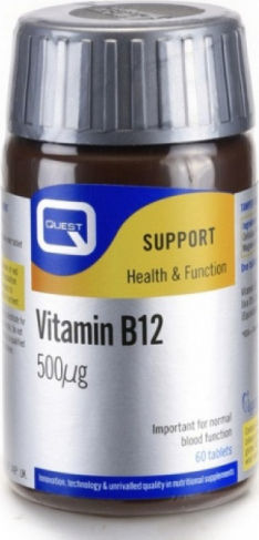 Quest Support Health & Function Vitamin B12 Vitamin for Nervous System Health 500mcg 60 Tablets